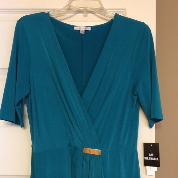 NWT, Sandra Darren, Wrap Styled Jade Dress! - Picture 8 of 8